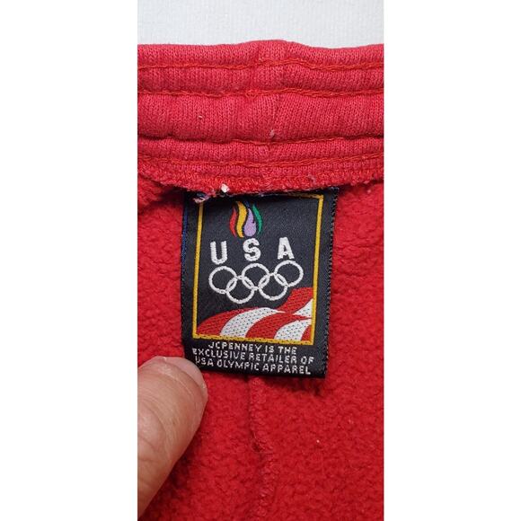 VINTAGE USA Olympics Size M Shorts Men's red JC Penney Coach Ca10 - Picture 5 of 9